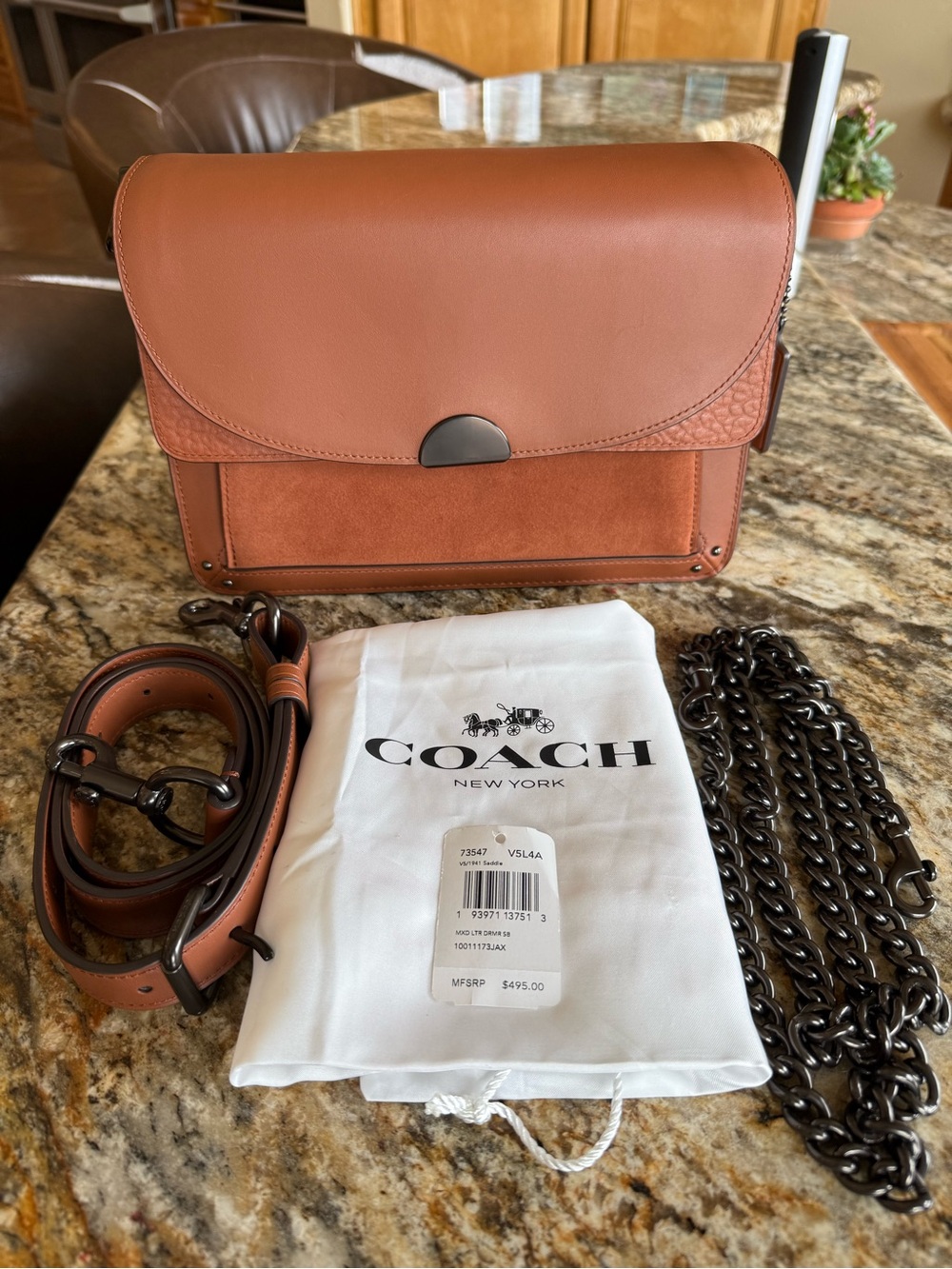 COACH Dreamer Shoulder Bag Saddle Brown
